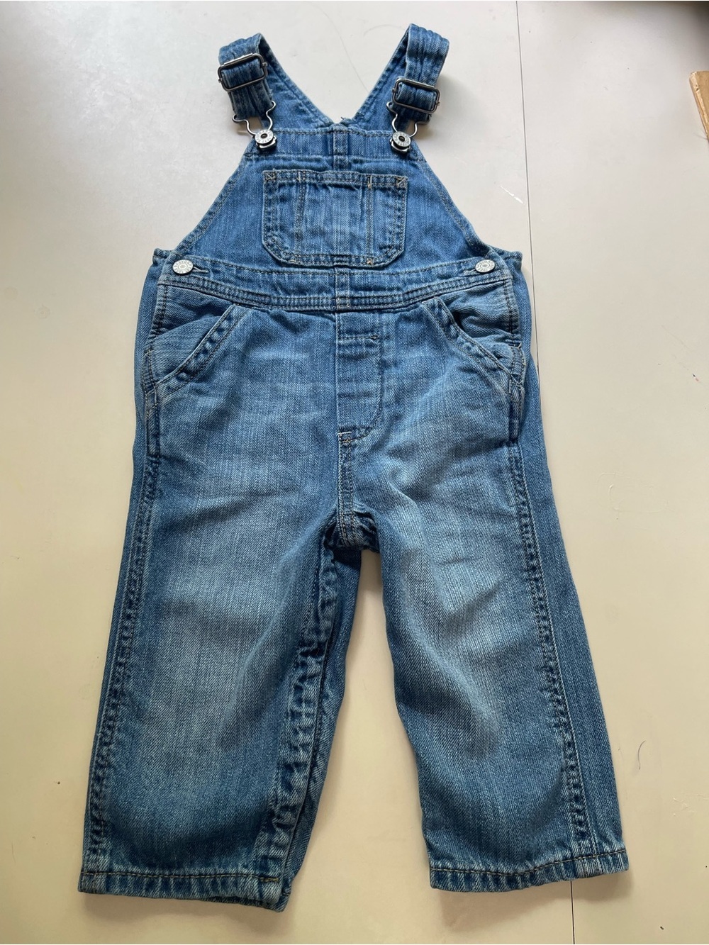 GAP Blue Baby Denim Overalls Size 12-18 M
